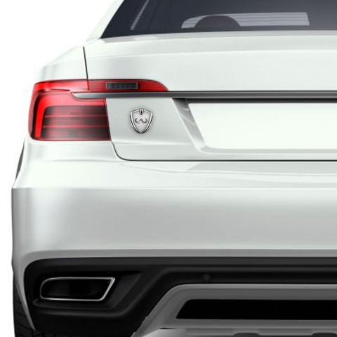 Infiniti Emblem Self Adhesive Silver White Carbon Chrome Logo Effect