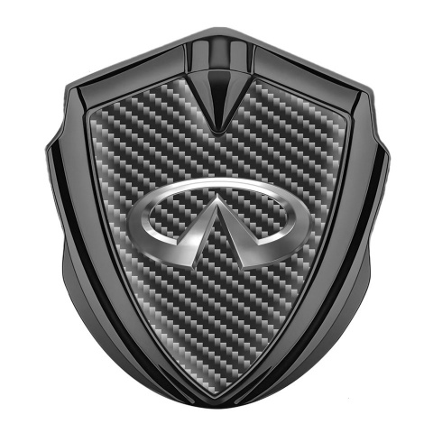 Infiniti Bodyside Emblem Badge Graphite Dark Carbon Big Metallic Logo