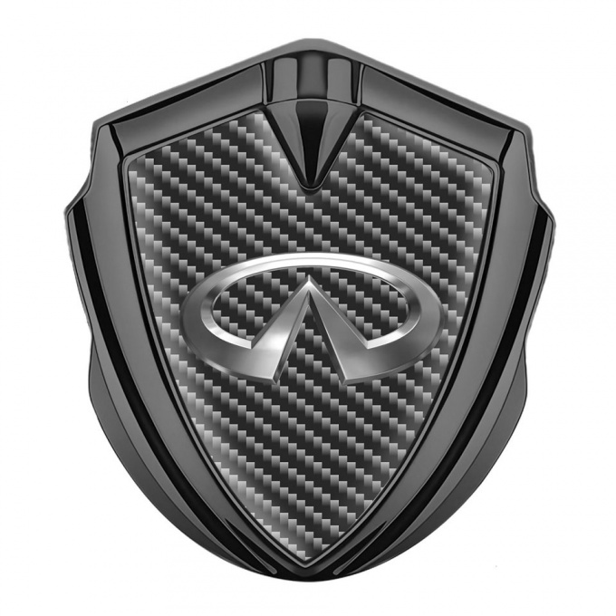 Infiniti Bodyside Emblem Badge Graphite Dark Carbon Big Metallic Logo