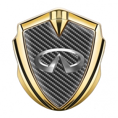 Infiniti Bodyside Emblem Badge Gold Dark Carbon Big Metallic Logo