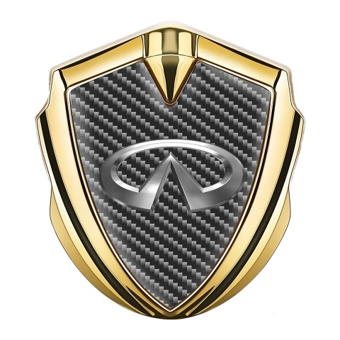 Infiniti Bodyside Emblem Badge Gold Dark Carbon Big Metallic Logo