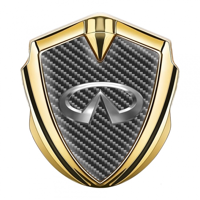 Infiniti Bodyside Emblem Badge Gold Dark Carbon Big Metallic Logo