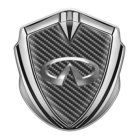 Infiniti Bodyside Emblem Badge Silver Dark Carbon Big Metallic Logo