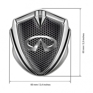 Infiniti Trunk Emblem Badge Silver Black Grate Effect Chromed Motif
