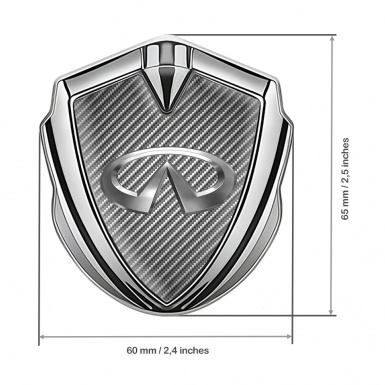 Infiniti Emblem Car Badge Silver Light Carbon Chromatic Logo Edition