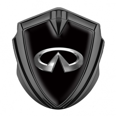 Infiniti Metal 3D Domed Emblem Graphite Black Noir Base Classic Logo Design