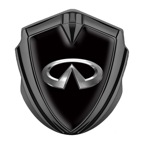 Infiniti Metal 3D Domed Emblem Graphite Black Noir Base Classic Logo Design
