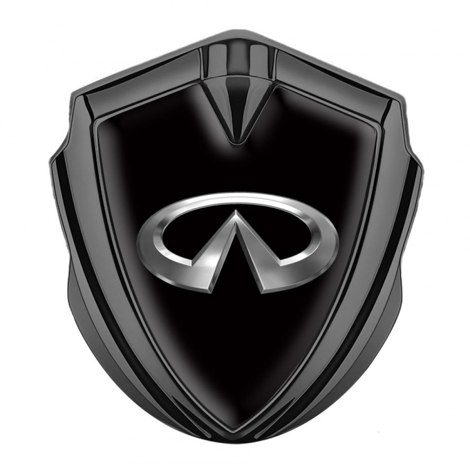Infiniti Metal 3D Domed Emblem Graphite Black Noir Base Classic Logo Design