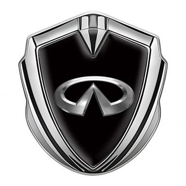 Infiniti Metal 3D Domed Emblem Silver Black Noir Base Classic Logo Design