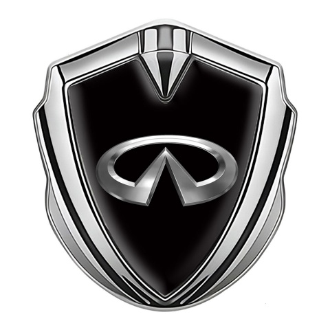 Infiniti Metal 3D Domed Emblem Silver Black Noir Base Classic Logo Design
