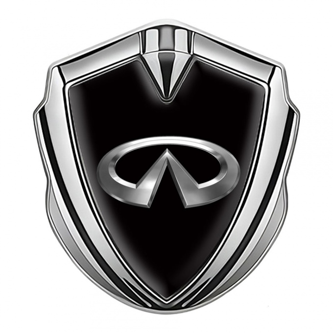 Infiniti Metal 3D Domed Emblem Silver Black Noir Base Classic Logo Design