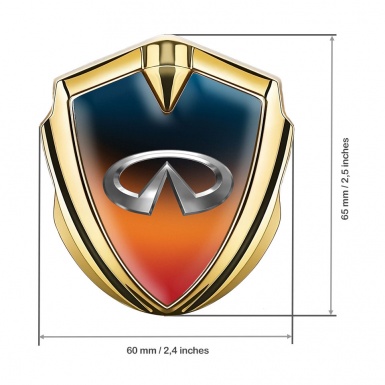 Infiniti Bodyside Badge Self Adhesive Gold Vibrant Gradient Chrome Logo