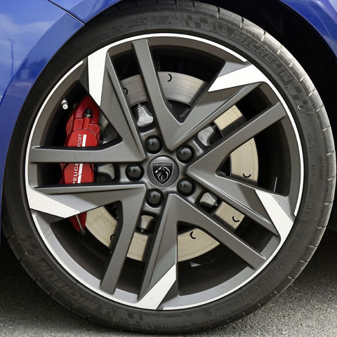 Peugeot Stickers Wheel Center Caps Dark Grey
