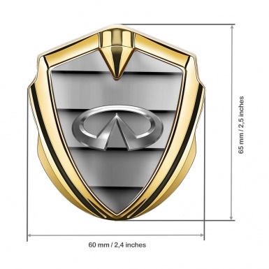 Infiniti Emblem Fender Badge Gold Shutter Panels Chrome Edition