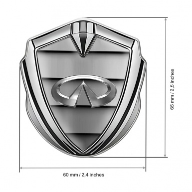 Infiniti Emblem Fender Badge Silver Shutter Panels Chrome Edition