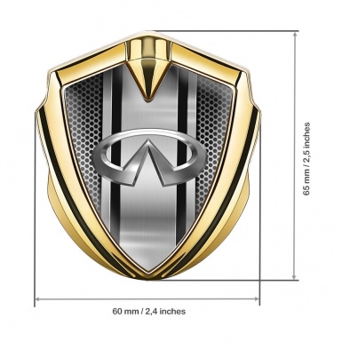 Infiniti Emblem Trunk Badge Gold Light Grate Mesh Center Panel Design