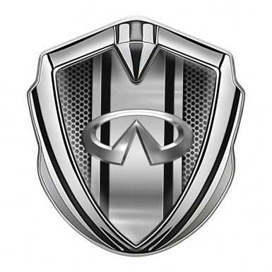 Infiniti Emblem Trunk Badge Silver Light Grate Mesh Center Panel Design