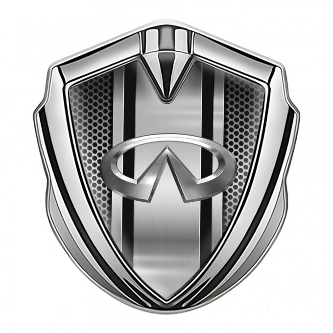Infiniti Emblem Trunk Badge Silver Light Grate Mesh Center Panel Design