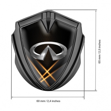 Infiniti Emblem Self Adhesive Graphite Orange Hex Glow Effect Edition