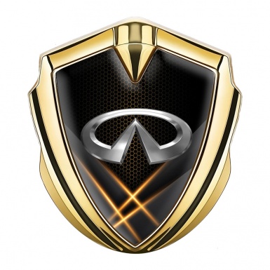 Infiniti Emblem Self Adhesive Gold Orange Hex Glow Effect Edition