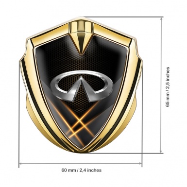 Infiniti Emblem Self Adhesive Gold Orange Hex Glow Effect Edition