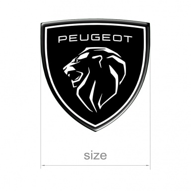 Peugeot Emblem Silicone Sticker Black New Design