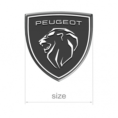 Peugeot Emblem Silicone Sticker Grey New Design