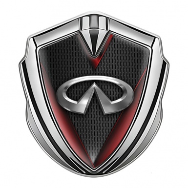 Infiniti Metal Emblem Self Adhesive Silver Fine Dark Mesh Red Fragments