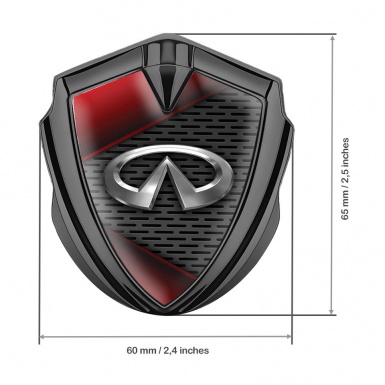 Infiniti Bodyside Badge Self Adhesive Graphite Crimson Elements Chrome Logo