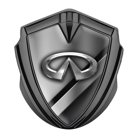 Infiniti Emblem Self Adhesive Graphite Diagonal Metallic Effect Chrome Design