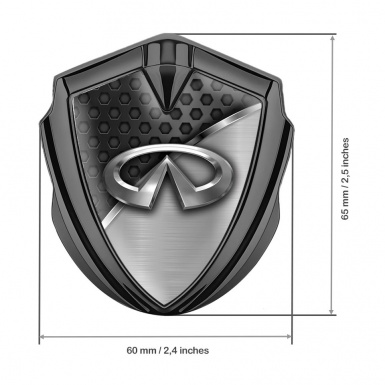 Infiniti Trunk Emblem Badge Graphite Dark Hex Metal Molding Edition
