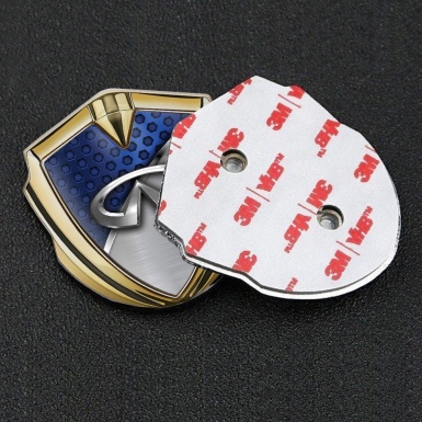 Infiniti Emblem Car Badge Gold Blue Honeycomb Chrome Lath Edition