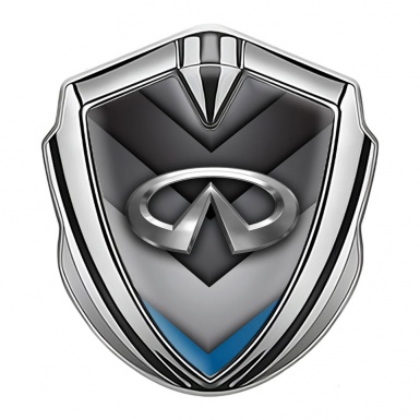 Infiniti Bodyside Domed Emblem Silver Stacked Panels Blue Fragment