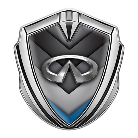 Infiniti Bodyside Domed Emblem Silver Stacked Panels Blue Fragment