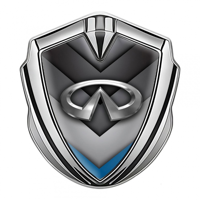 Infiniti Bodyside Domed Emblem Silver Stacked Panels Blue Fragment