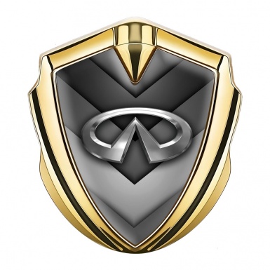 Infiniti Bodyside Emblem Self Adhesive Gold Grey V Shaped Details Motif