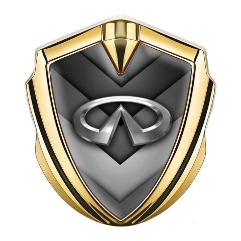 Infiniti Bodyside Emblem Self Adhesive Gold Grey V Shaped Details Motif