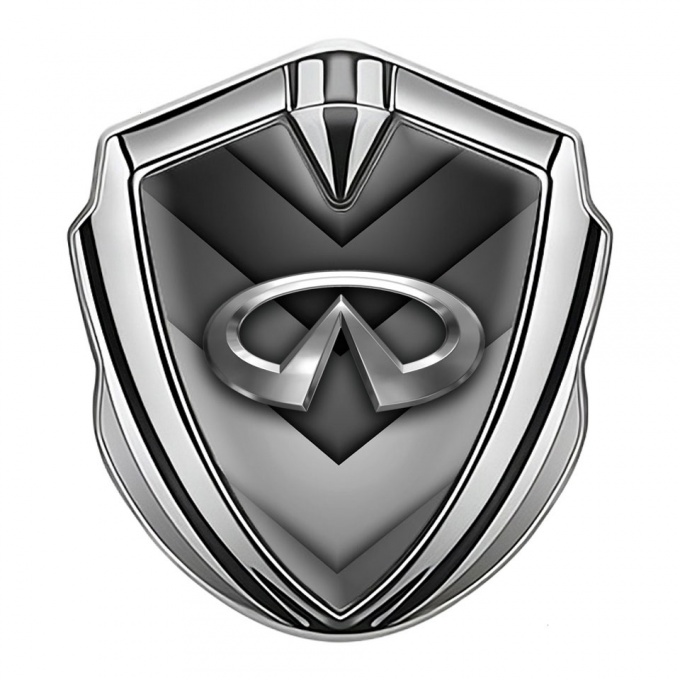 Infiniti Bodyside Emblem Self Adhesive Silver Grey V Shaped Details Motif