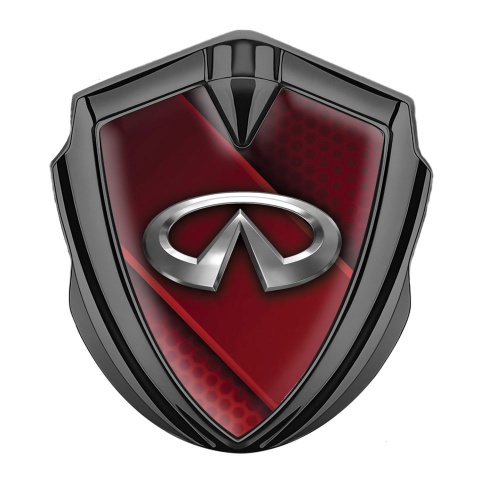 Infiniti Metal 3D Domed Emblem Graphite Crimson Ribbon Metallic Edition