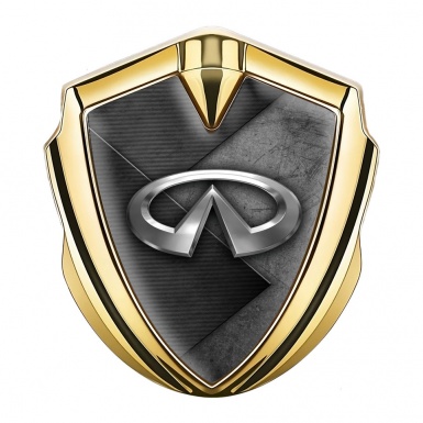 Infiniti Bodyside Badge Self Adhesive Gold Scratched Stone Classic Logo
