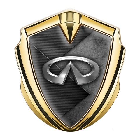 Infiniti Bodyside Badge Self Adhesive Gold Scratched Stone Classic Logo