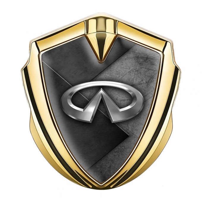 Infiniti Bodyside Badge Self Adhesive Gold Scratched Stone Classic Logo