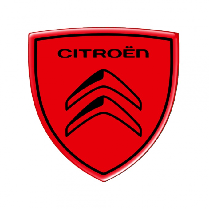 Citroen Emblem Silicone Sticker Red New Design