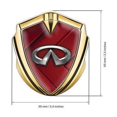 DOTZ Emblem Trunk Badge Gold Red Hex Fragments Clean Chrome Logo