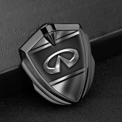 Infiniti Emblem Self Adhesive Graphite Black Base Metallic Frame Edition