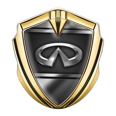Infiniti Emblem Self Adhesive Gold Black Base Metallic Frame Edition