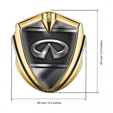 Infiniti Emblem Self Adhesive Gold Black Base Metallic Frame Edition