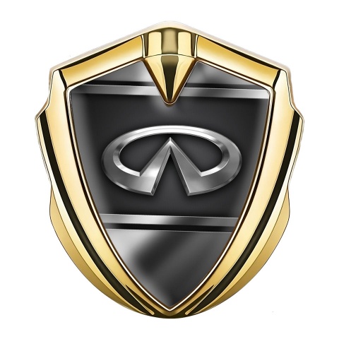 Infiniti Emblem Self Adhesive Gold Black Base Metallic Frame Edition