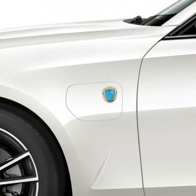 Infiniti Metal Emblem Self Adhesive Gold Aqua Blue Classic Logo Design