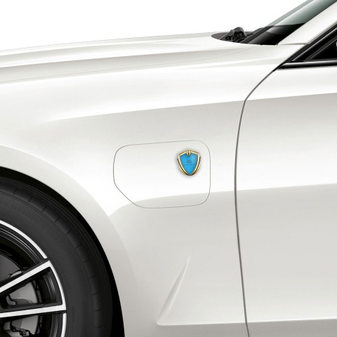 Infiniti Metal Emblem Self Adhesive Gold Aqua Blue Classic Logo Design